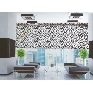 Black and white color leafy pattern vertical hanging trendy lines with beautiful leaf designs texture finished roller blind